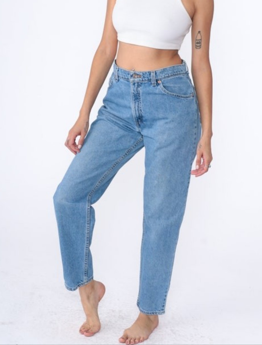 Vintage Levis 90s 951 Relaxed Tapered Fit Made In Usa Cotton Denim Jeans Size 6